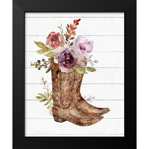 Boots II Black Modern Wood Framed Art Print by Blue, Nina