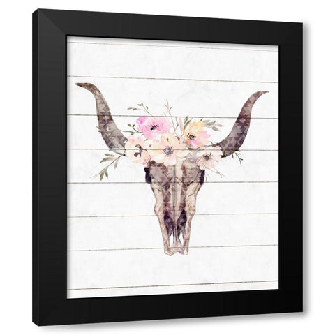 Western Skull II Black Modern Wood Framed Art Print by Blue, Nina