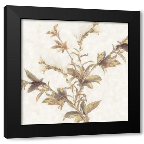 Elegant Leaves II Black Modern Wood Framed Art Print by Blue, Nina