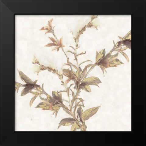Elegant Leaves II Black Modern Wood Framed Art Print by Blue, Nina