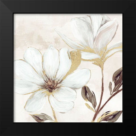 Elegant Magnolia Black Modern Wood Framed Art Print by Blue, Nina