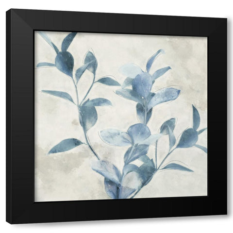 Blue Botanicals Black Modern Wood Framed Art Print with Double Matting by Blue, Nina