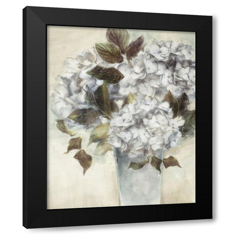 Hydrangea Black Modern Wood Framed Art Print with Double Matting by Blue, Nina