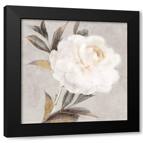 Peony Black Modern Wood Framed Art Print by Blue, Nina