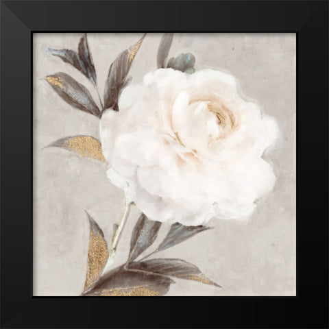 Peony Black Modern Wood Framed Art Print by Blue, Nina