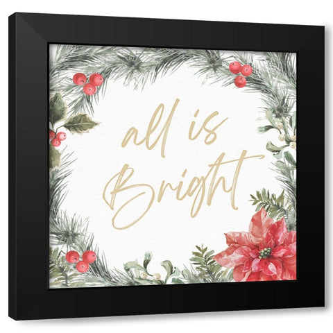 All is Bright Black Modern Wood Framed Art Print by Blue, Nina