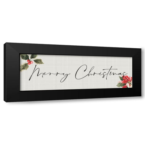 Merry Christmas Black Modern Wood Framed Art Print with Double Matting by Blue, Nina