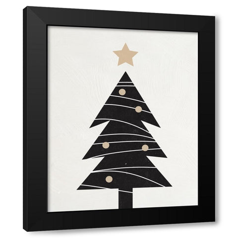 Modern Christmas Tree I Black Modern Wood Framed Art Print by Blue, Nina