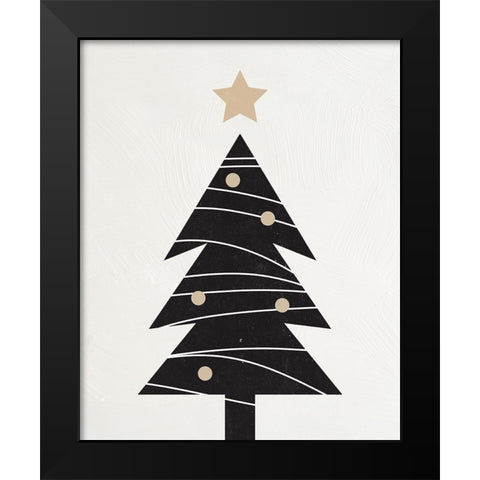 Modern Christmas Tree I Black Modern Wood Framed Art Print by Blue, Nina