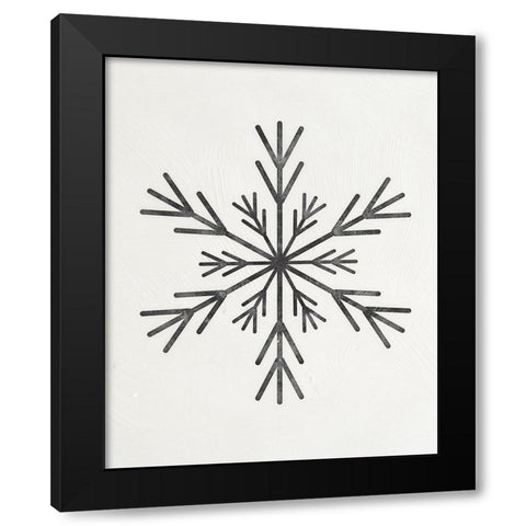 Modern Snowflake Black Modern Wood Framed Art Print by Blue, Nina