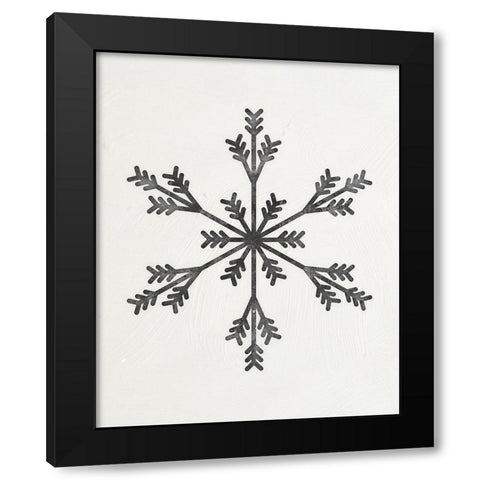 Modern Snowflake II Black Modern Wood Framed Art Print with Double Matting by Blue, Nina