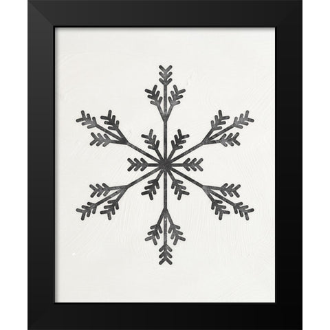 Modern Snowflake II Black Modern Wood Framed Art Print by Blue, Nina