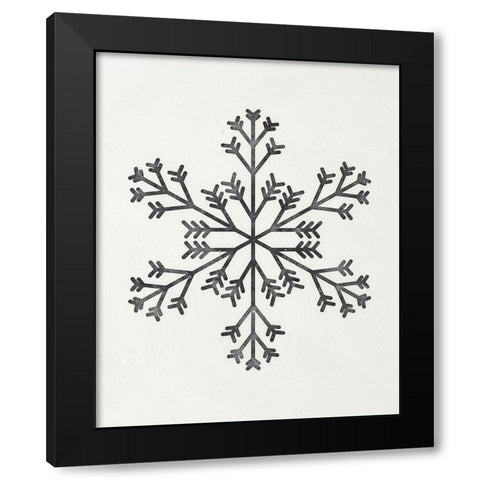 Modern Snowflake III Black Modern Wood Framed Art Print with Double Matting by Blue, Nina