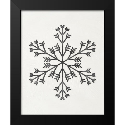 Modern Snowflake III Black Modern Wood Framed Art Print by Blue, Nina