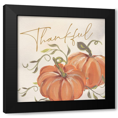 Thankful Pumpkins Black Modern Wood Framed Art Print by Blue, Nina