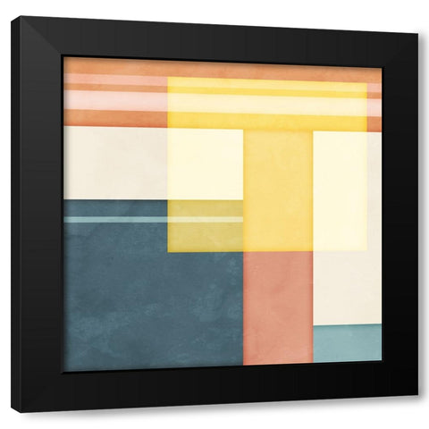 Block Square Black Modern Wood Framed Art Print by Blue, Nina