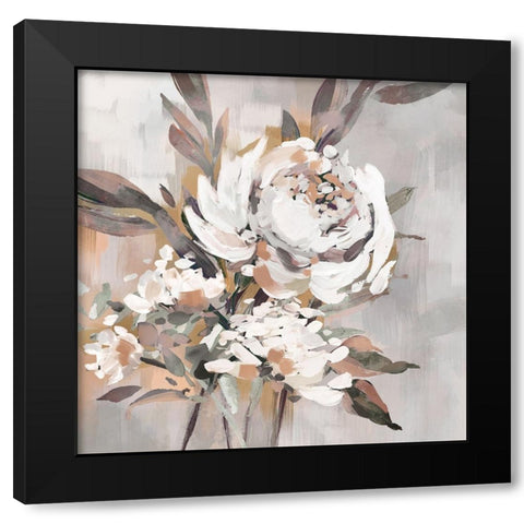 Antique Rose Black Modern Wood Framed Art Print by Blue, Nina