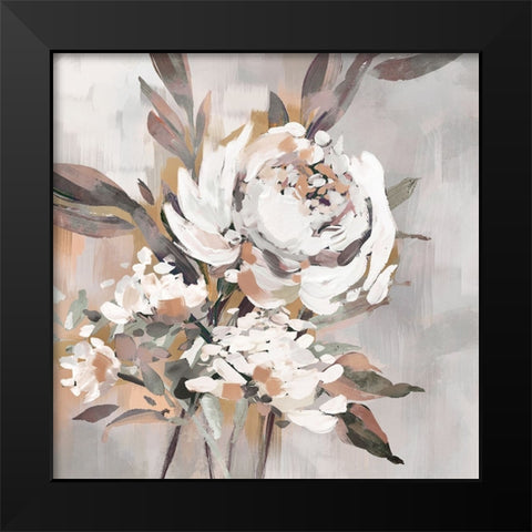 Antique Rose Black Modern Wood Framed Art Print by Blue, Nina