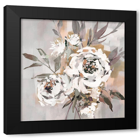 Antique Rose II Black Modern Wood Framed Art Print with Double Matting by Blue, Nina