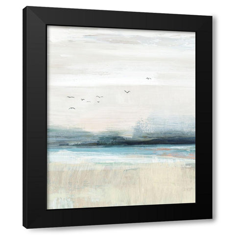 Coastal Birds II Black Modern Wood Framed Art Print with Double Matting by Blue, Nina