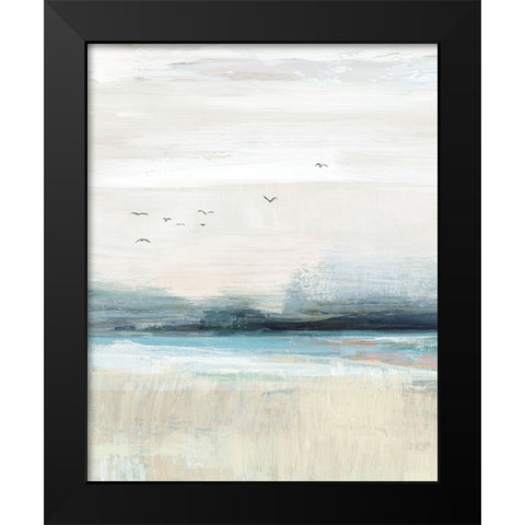 Coastal Birds II Black Modern Wood Framed Art Print by Blue, Nina