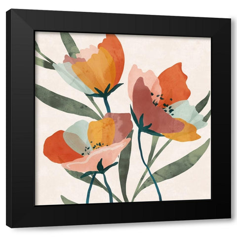 Summer Bouquet II Black Modern Wood Framed Art Print by Blue, Nina
