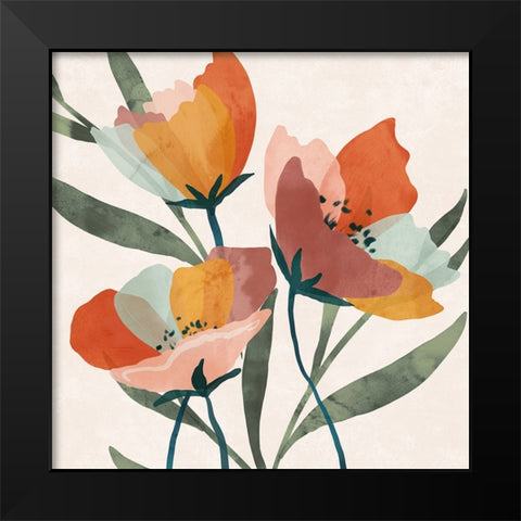 Summer Bouquet II Black Modern Wood Framed Art Print by Blue, Nina