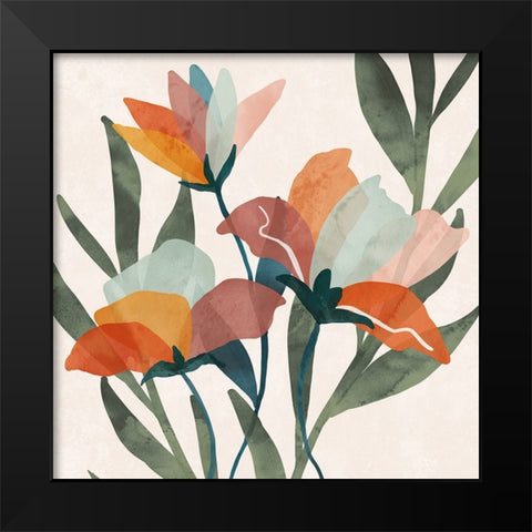 Summer Bouquet III Black Modern Wood Framed Art Print by Blue, Nina