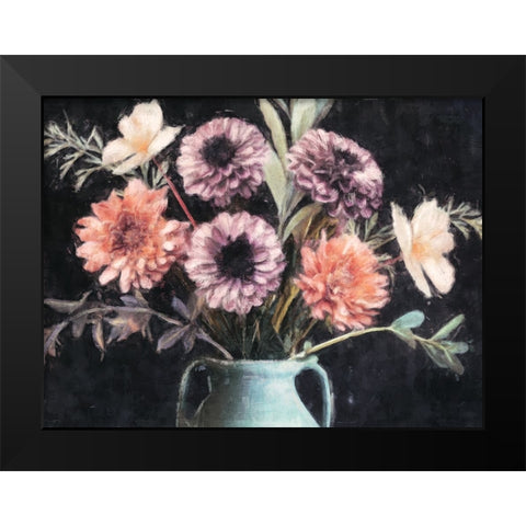 Harvest Floral Black Modern Wood Framed Art Print by Blue, Nina