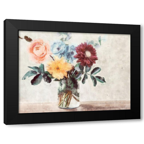 Summer Bouquet Black Modern Wood Framed Art Print with Double Matting by Blue, Nina