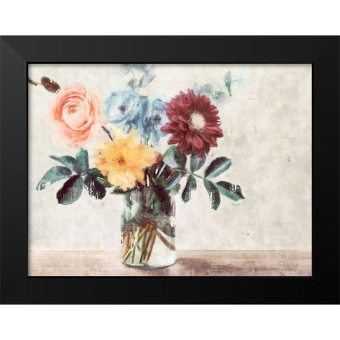 Summer Bouquet Black Modern Wood Framed Art Print by Blue, Nina
