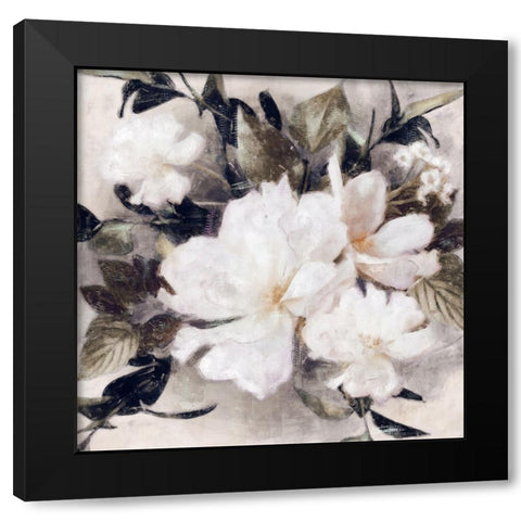 Whisper Blooms Black Modern Wood Framed Art Print with Double Matting by Blue, Nina