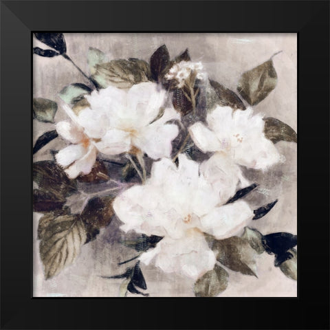 Whisper Blooms II Black Modern Wood Framed Art Print by Blue, Nina