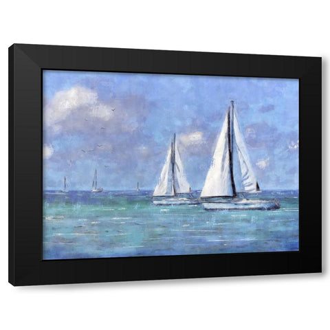 Sailing Day Black Modern Wood Framed Art Print by Blue, Nina