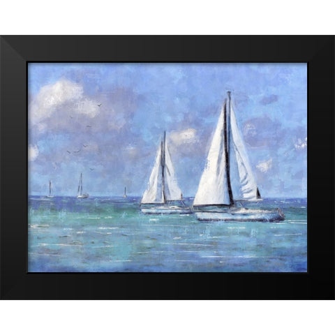 Sailing Day Black Modern Wood Framed Art Print by Blue, Nina