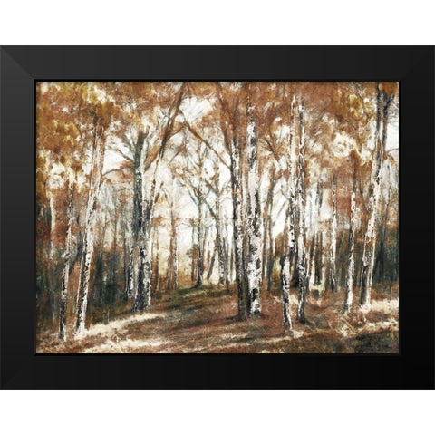 Rusted Hearth Birch Trees Black Modern Wood Framed Art Print by Blue, Nina