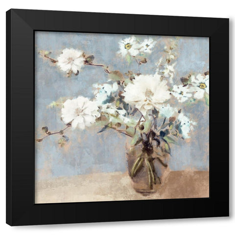 Soft Blue Bouquet II Black Modern Wood Framed Art Print with Double Matting by Blue, Nina
