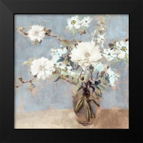 Soft Blue Bouquet II Black Modern Wood Framed Art Print by Blue, Nina