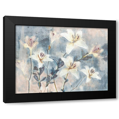 Whisper Blooms II Black Modern Wood Framed Art Print with Double Matting by Blue, Nina
