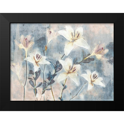 Whisper Blooms II Black Modern Wood Framed Art Print by Blue, Nina