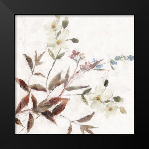 Neutral Wild Flowers Black Modern Wood Framed Art Print by Blue, Nina