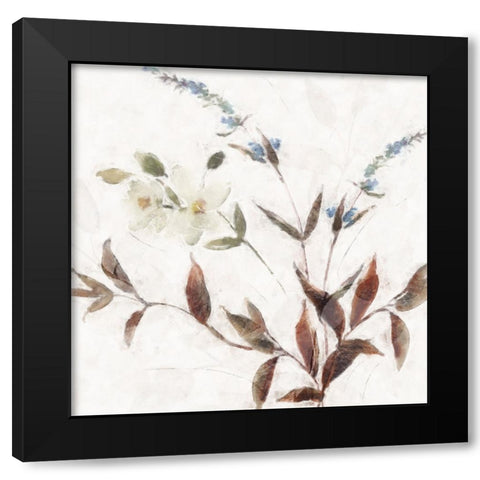 Neutral Wild Flowers II Black Modern Wood Framed Art Print with Double Matting by Blue, Nina