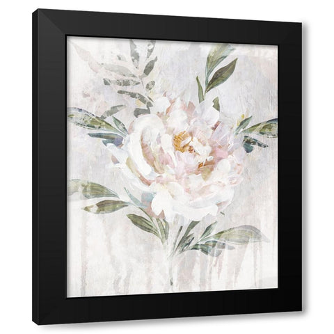 Abstract Peony Black Modern Wood Framed Art Print by Blue, Nina