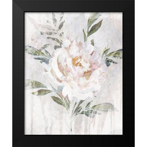 Abstract Peony Black Modern Wood Framed Art Print by Blue, Nina