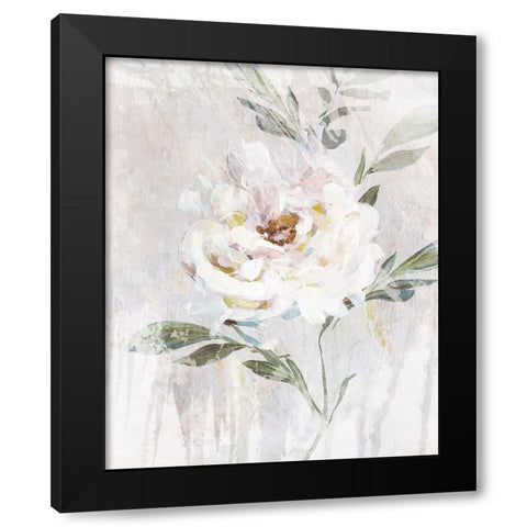 Abstract Peony II Black Modern Wood Framed Art Print with Double Matting by Blue, Nina