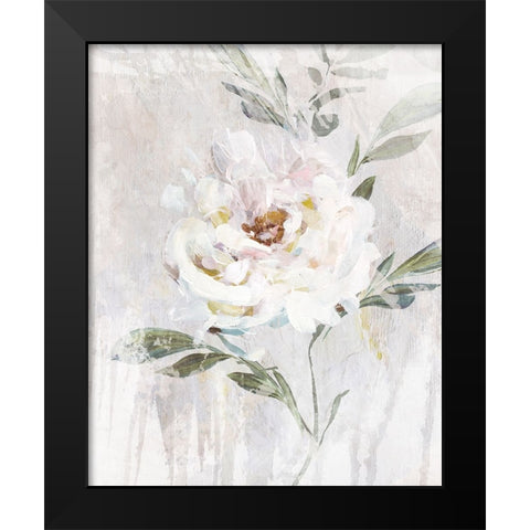 Abstract Peony II Black Modern Wood Framed Art Print by Blue, Nina