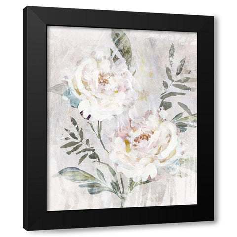 Abstract Peony III Black Modern Wood Framed Art Print with Double Matting by Blue, Nina