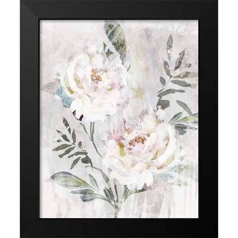 Abstract Peony III Black Modern Wood Framed Art Print by Blue, Nina