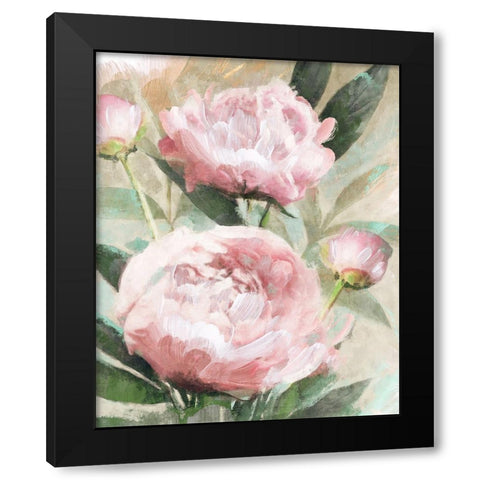 Bountiful Peonies Black Modern Wood Framed Art Print by Blue, Nina