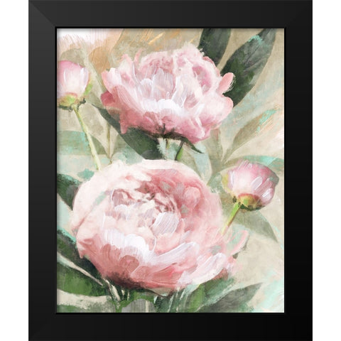 Bountiful Peonies Black Modern Wood Framed Art Print by Blue, Nina